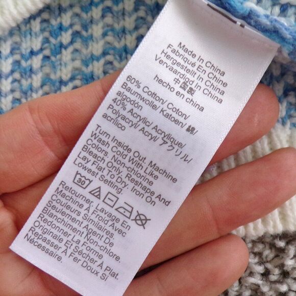 NWT J crew blue and white tweed cardigan L - Picture 9 of 10